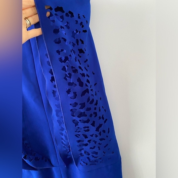 Rene Ruiz Collection Size 8 Blue Cut Out Wing Sleeve Knee Length Cocktail Dress - Picture 9 of 12